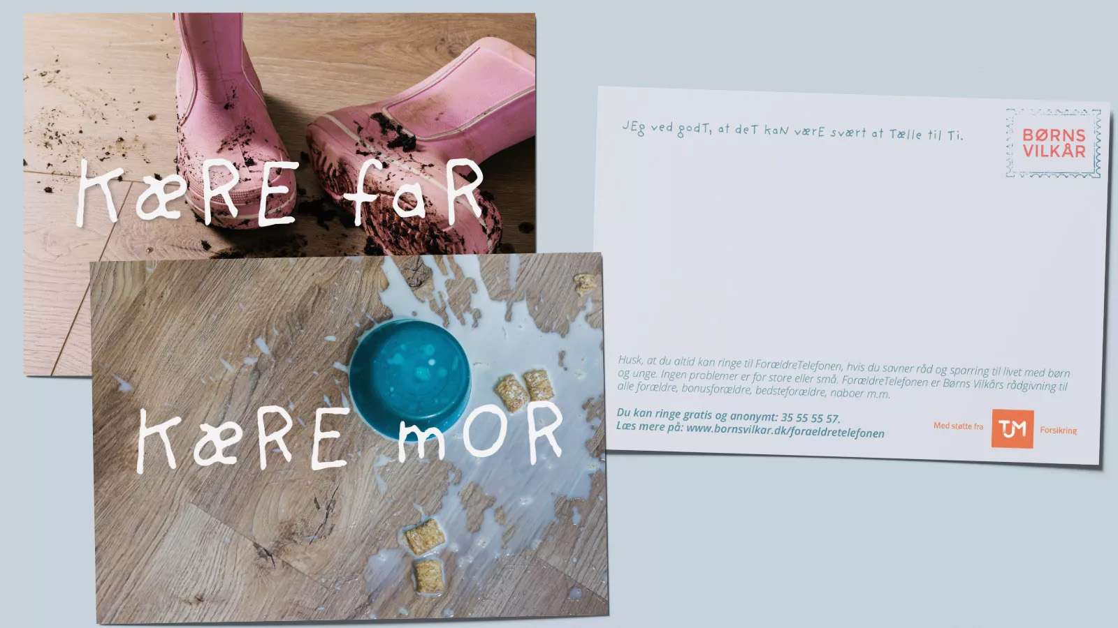 Postkort om ForældreTelefonen