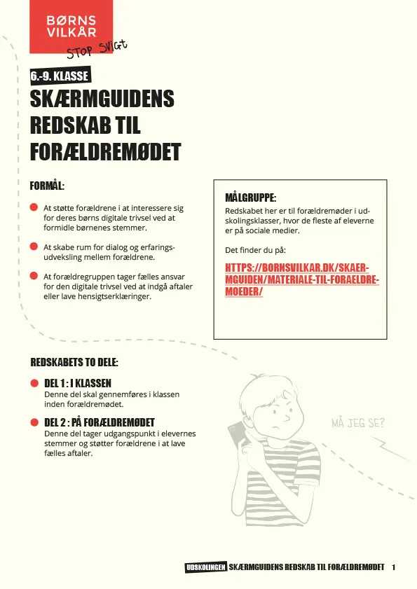 Instruktion til læreren i udskoling